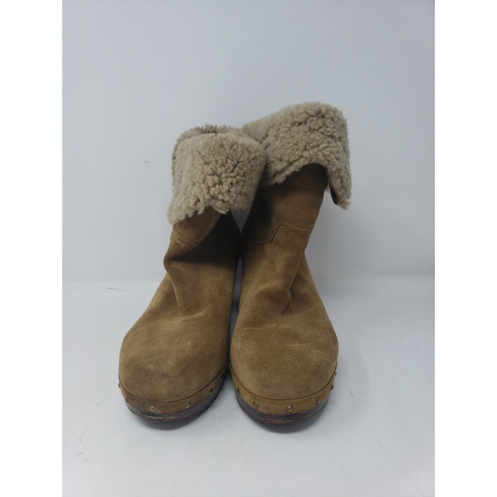 UGG‎ Womens Dandylion II Brown Suede Sheepskin Round Heeled Shearling Booties 9
